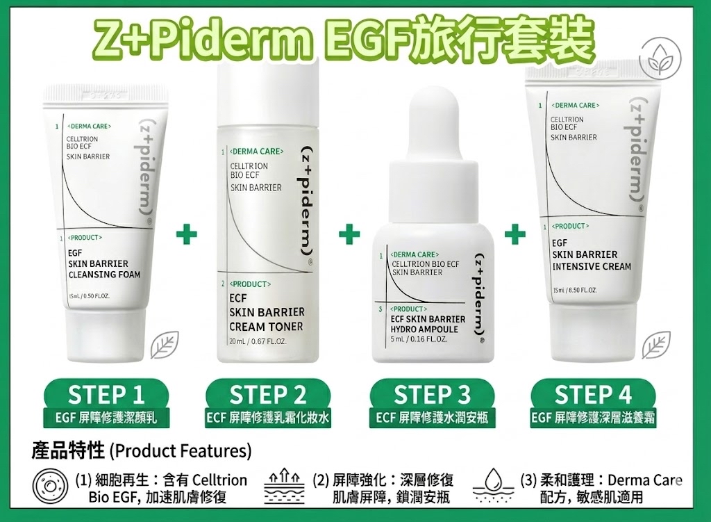 Z+piderm EGF Skin Barrier 旅行套裝