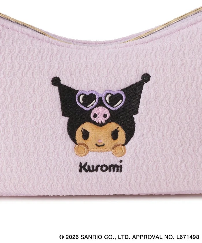 🎀【預訂】ROPE' PICNIC x Sanrio 曬黑刺繡手提袋 - Kuromi