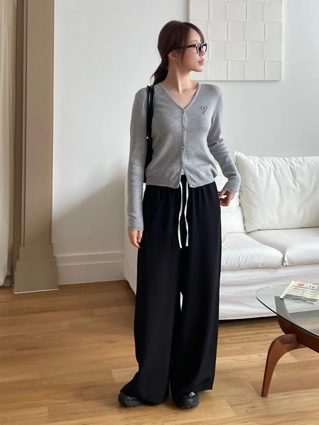 BOT02_09 撞色褲頭闊褲 (2色)