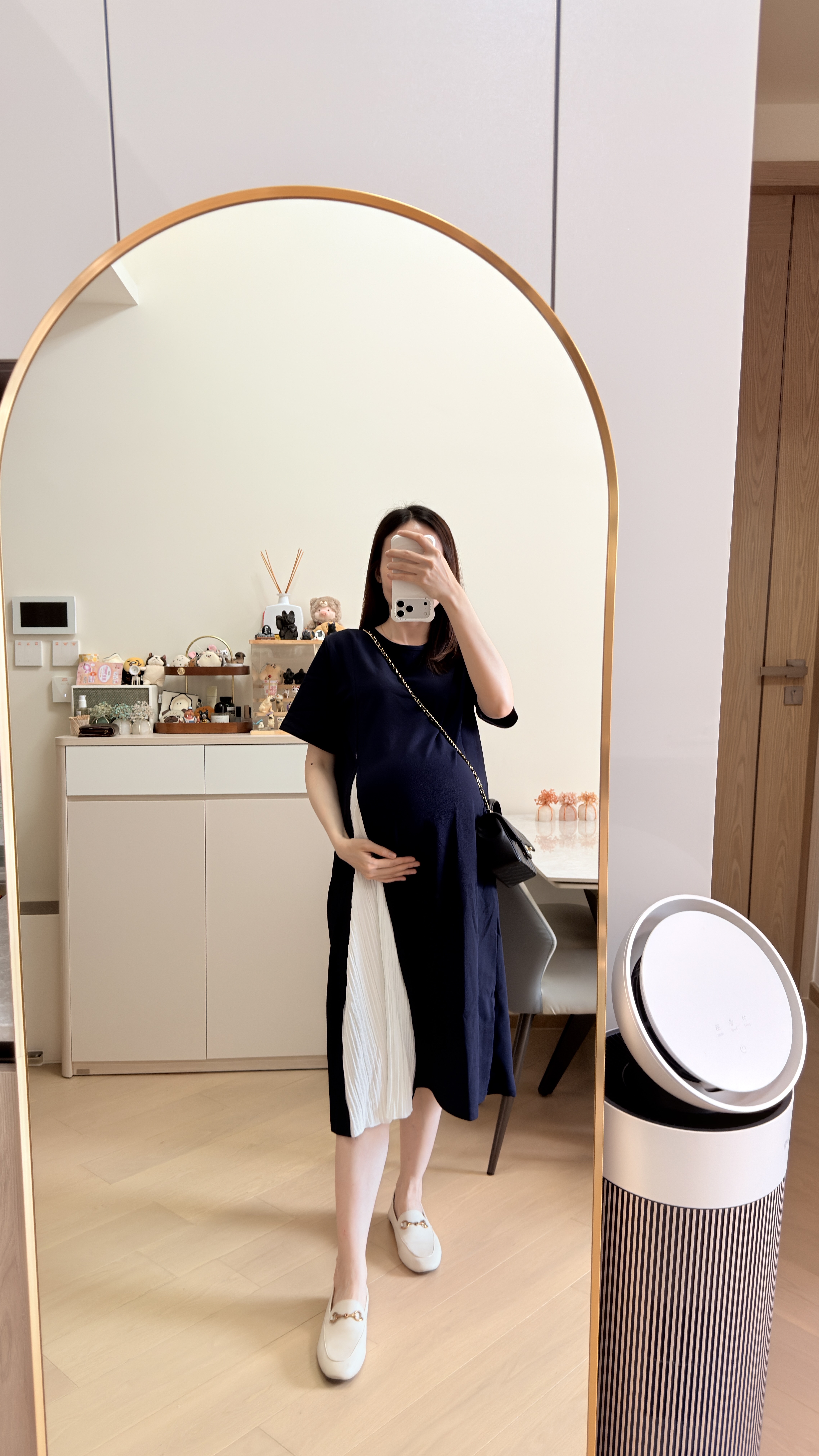 Pleated Chiffon Dress
