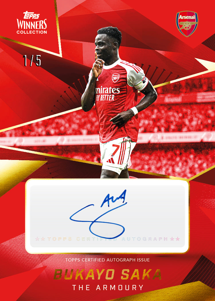 Topps Winners Collection Arsenal 2025/26 英超冠軍珍藏卡盒｜每盒1簽名＋2限量卡