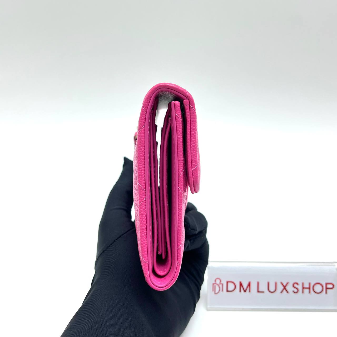 Chanel Pink Caviar Small Flap Wallet GHW 