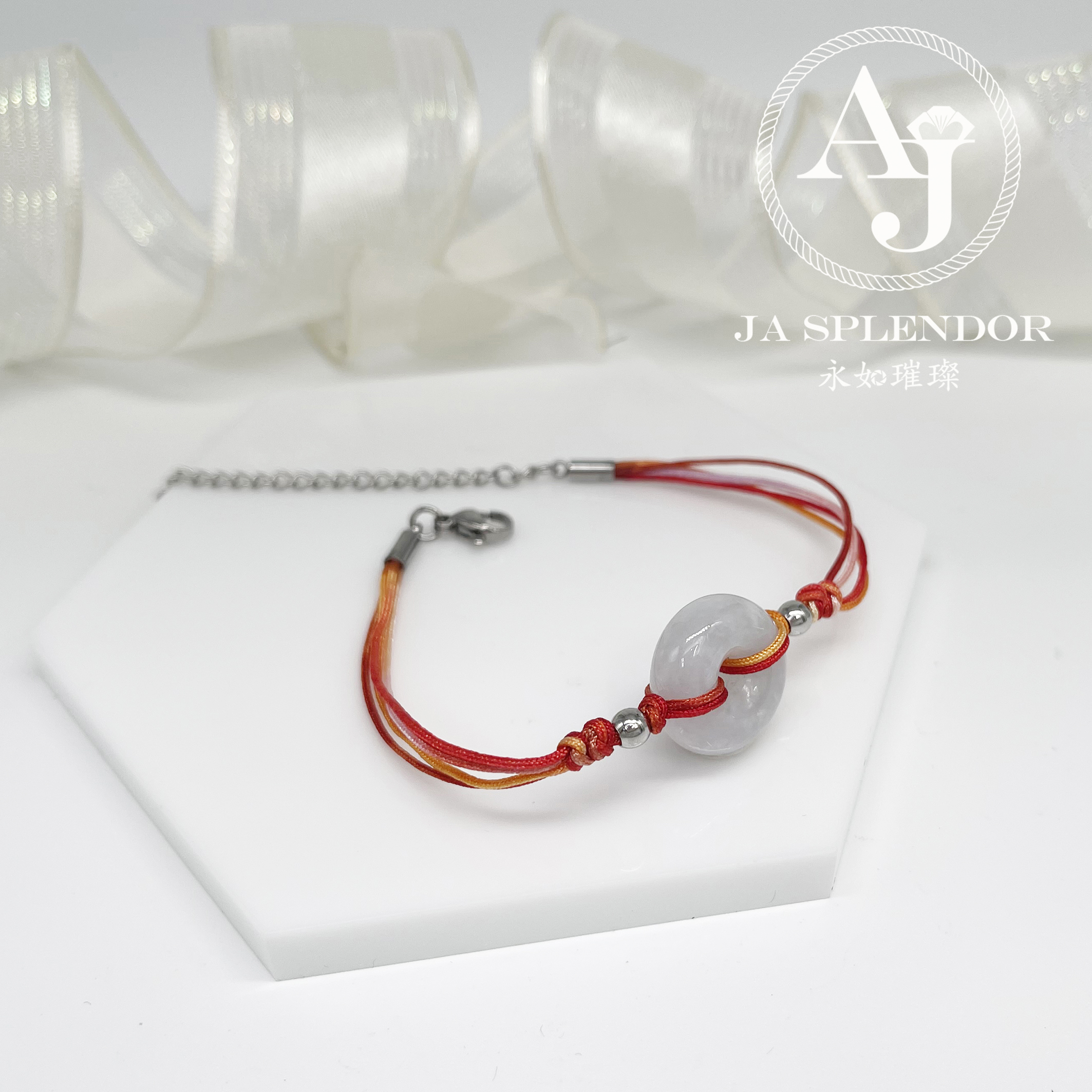 JN-2039 天然翡翠A玉 平安健康彩色幸運手鏈