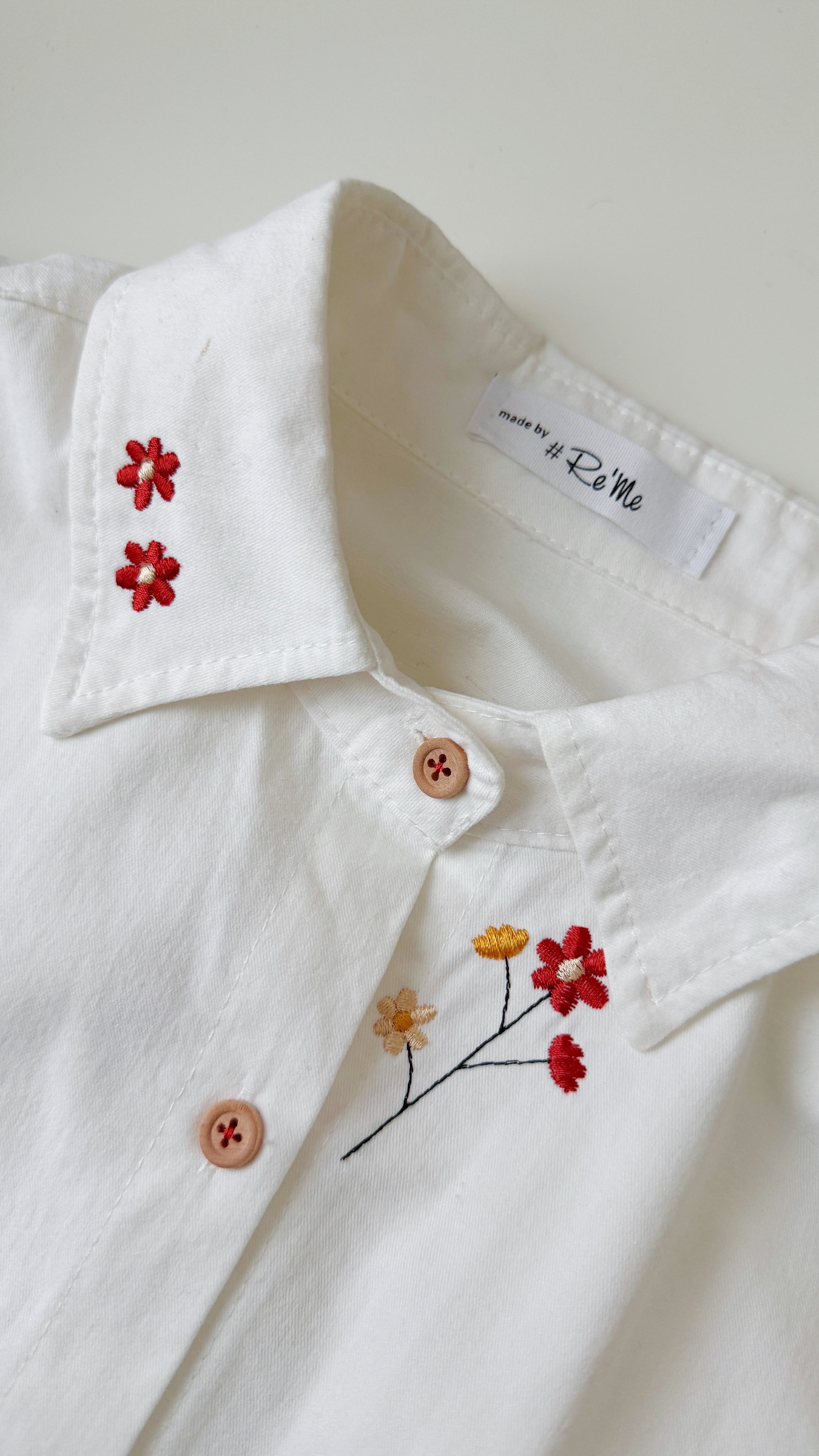 【自制限定款】 新意在枝·刺绣款白衬衫 (预购） 