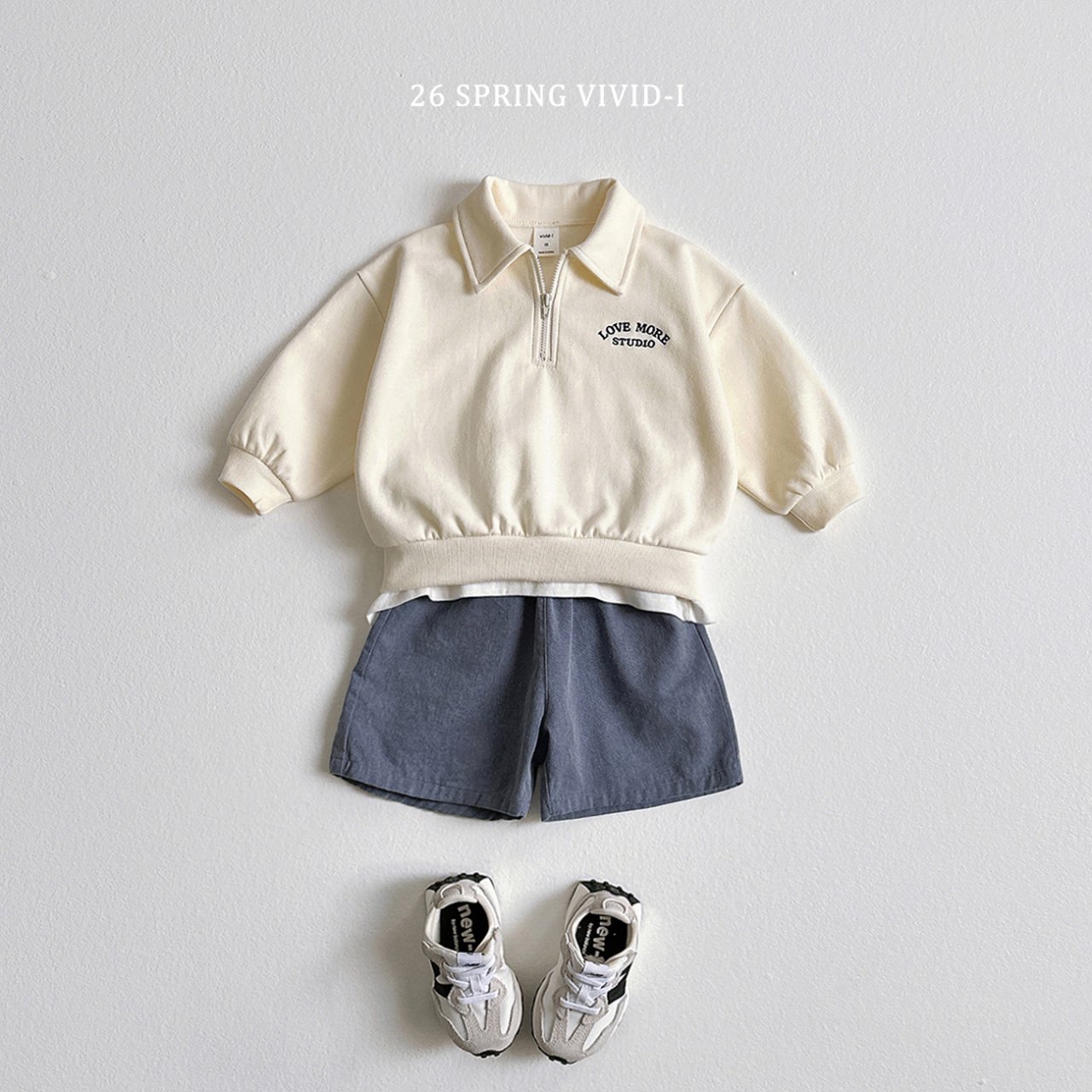 🌸預訂 韓國直送🌸🇰🇷VIVIDI四色字母刺繡半拉鍊翻領上下套裝