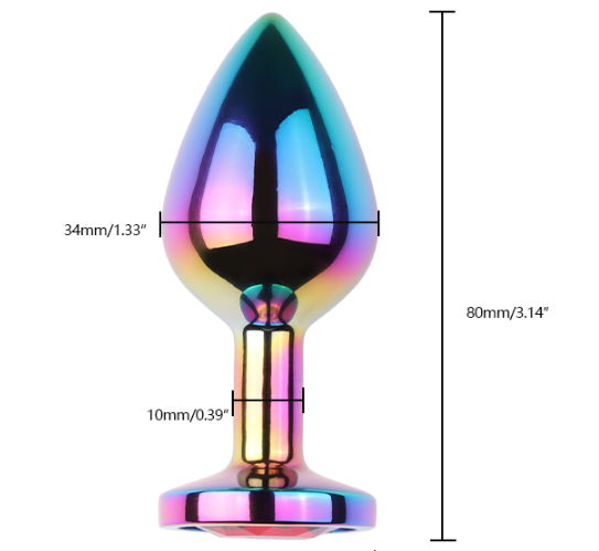 心鑽幻彩電導金屬肛塞-中