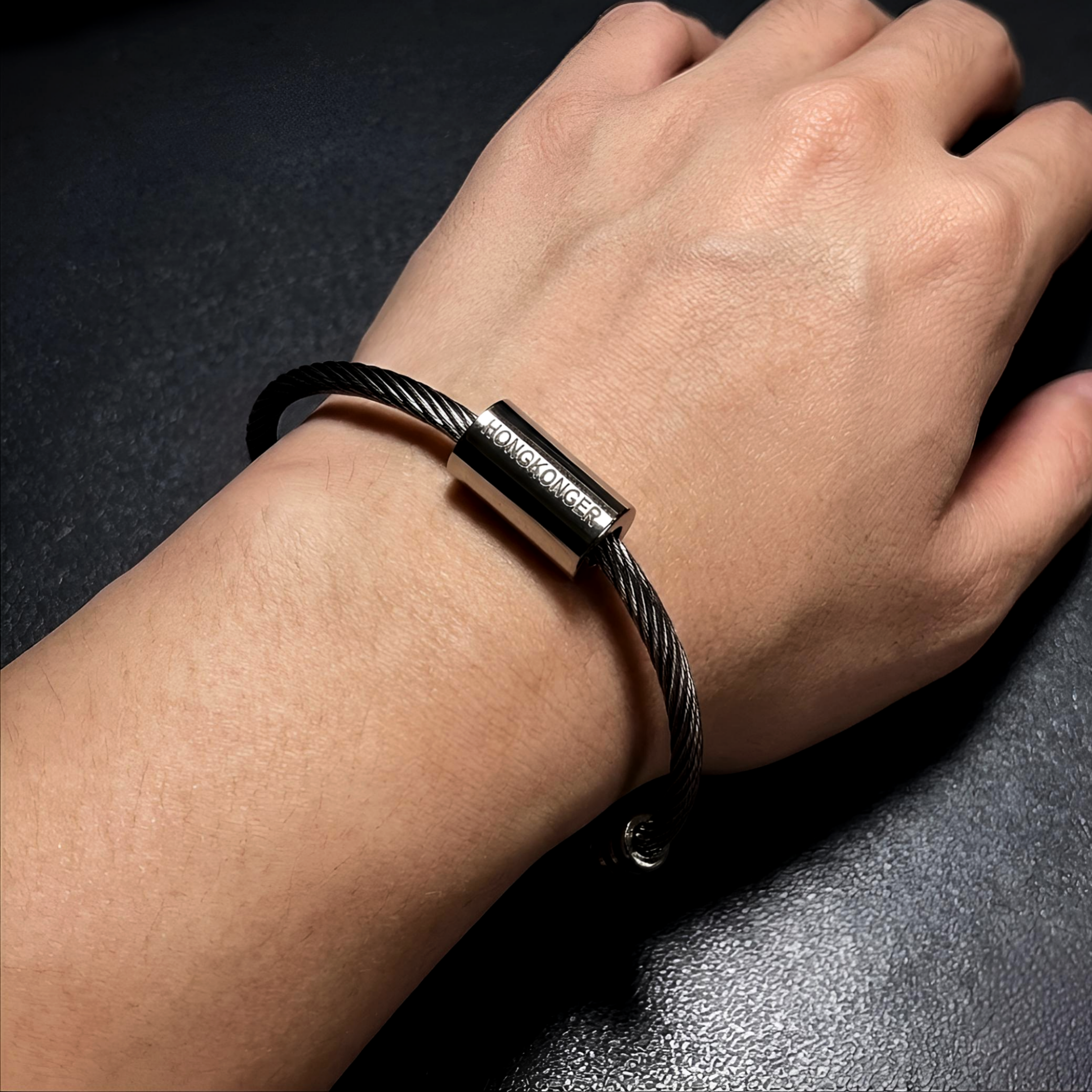 HONGKONGER 獅子山鋼索編織手軛 (不鏽鋼原色)