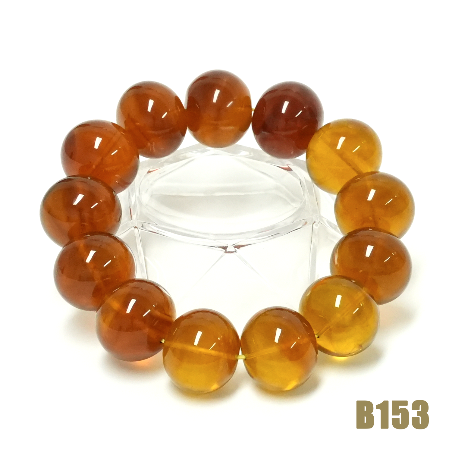 漸變彩虹珀鼓珠手串