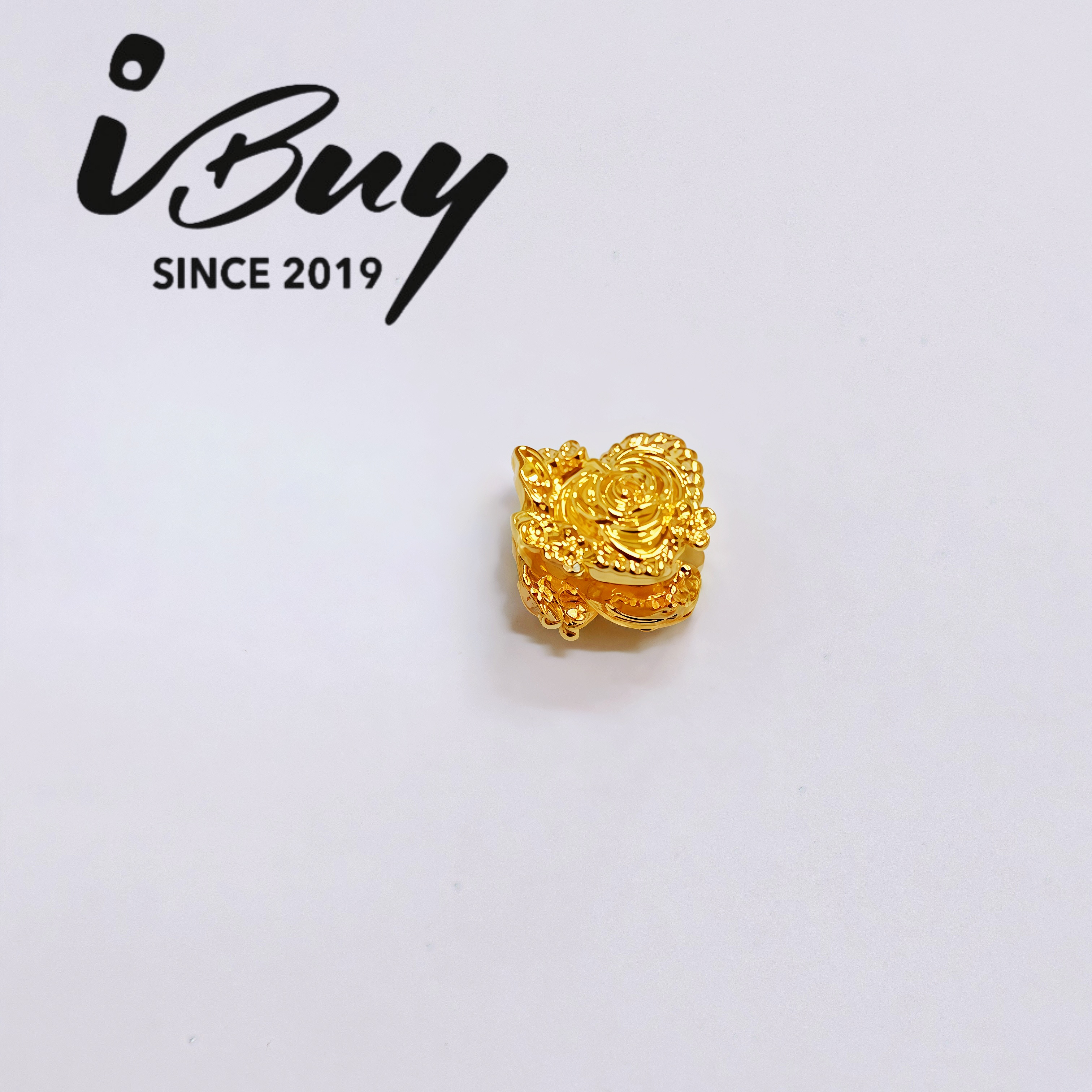 916 HARD GOLD LOVE ROSE BEAD 916 硬金 爱心玫瑰串咀