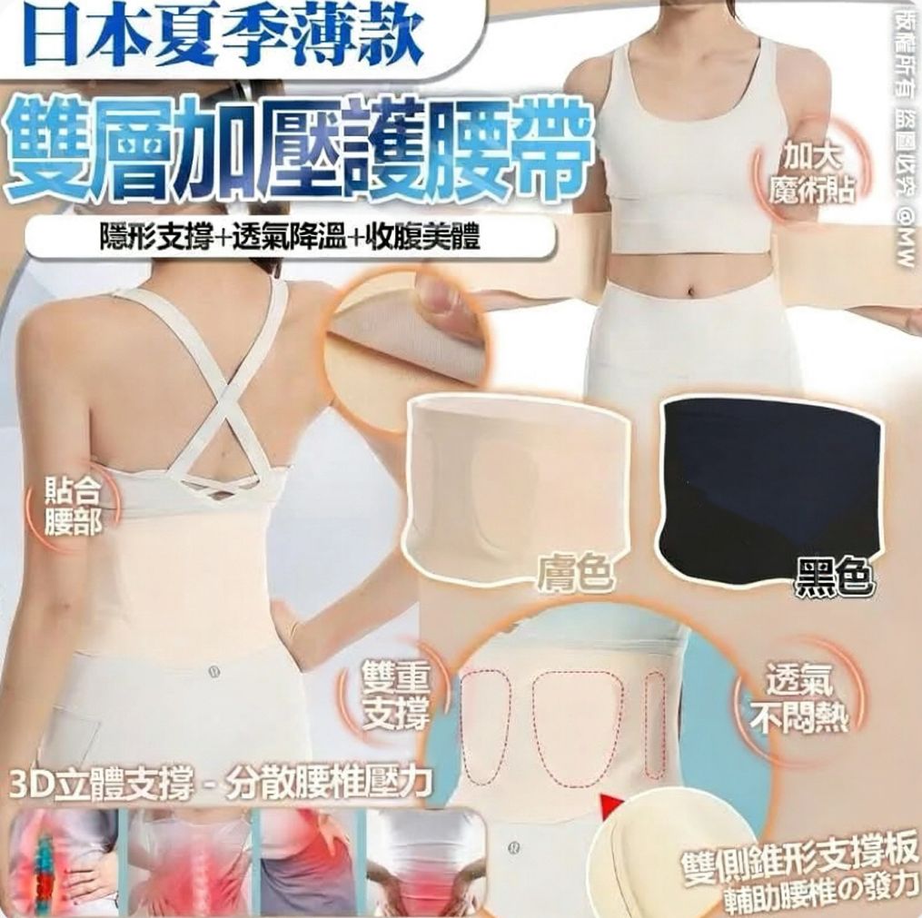 $43件；2件以上$33件.日本夏季薄款雙層加壓護腰帶