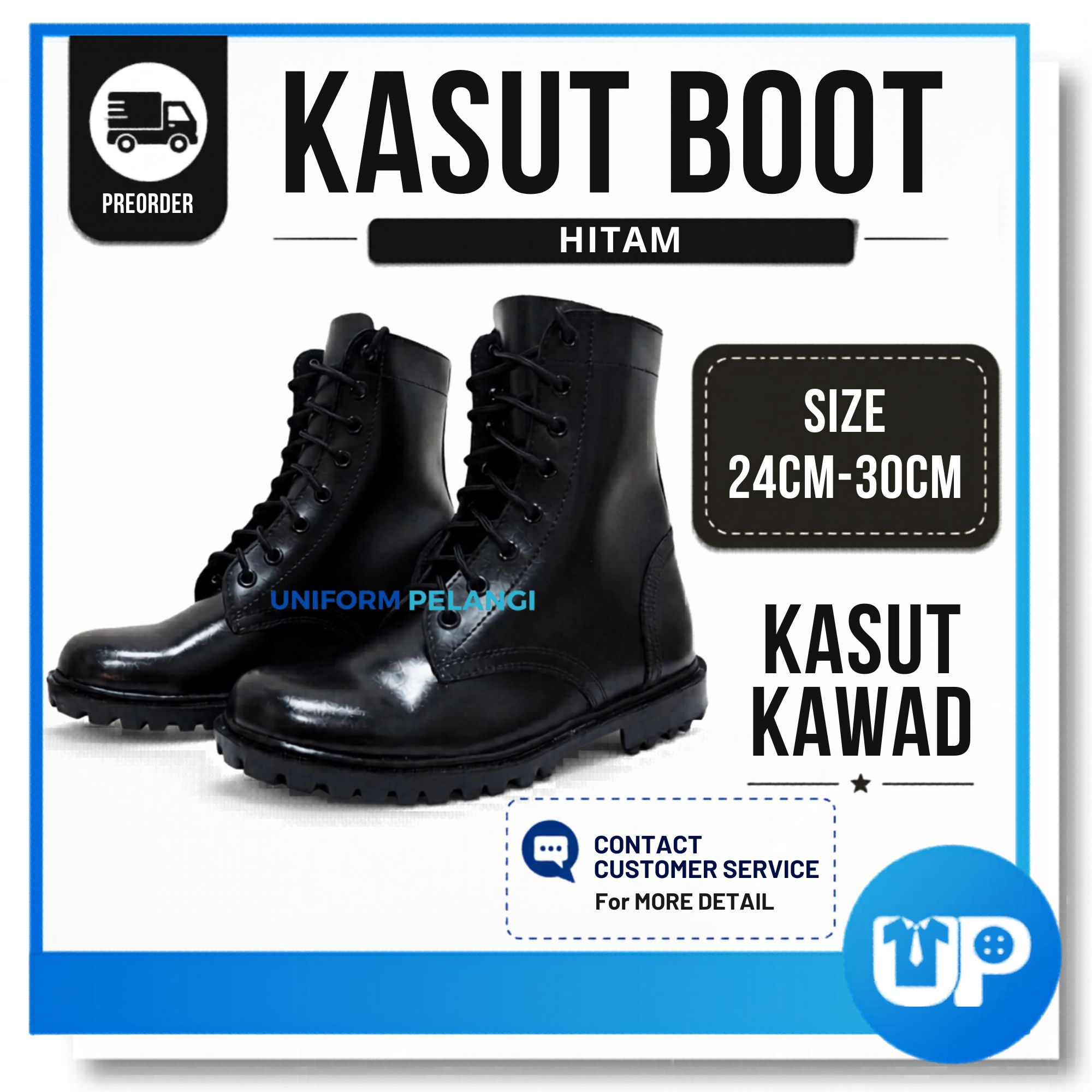Kasut Boot / Kasut Kawad / Kasut Kadet Persatuan / Boot Kawad Kaki Sekolah [PREORDER]