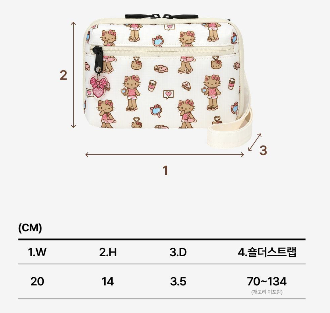 韓國 Branden X Hello Kitty Safe Plus 防盜旅行 銀包 斜揹袋｜ Wallet Bag 
