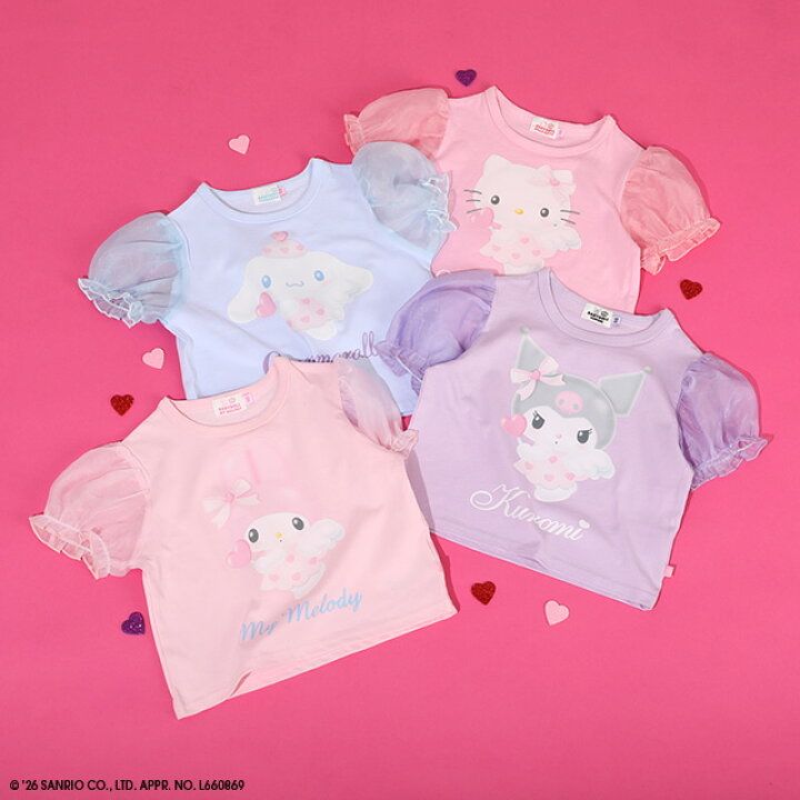 🇯🇵預訂 日本直送🇯🇵Babydoll x Sanrio系列四色人物印花雪紡泡泡袖上衣
