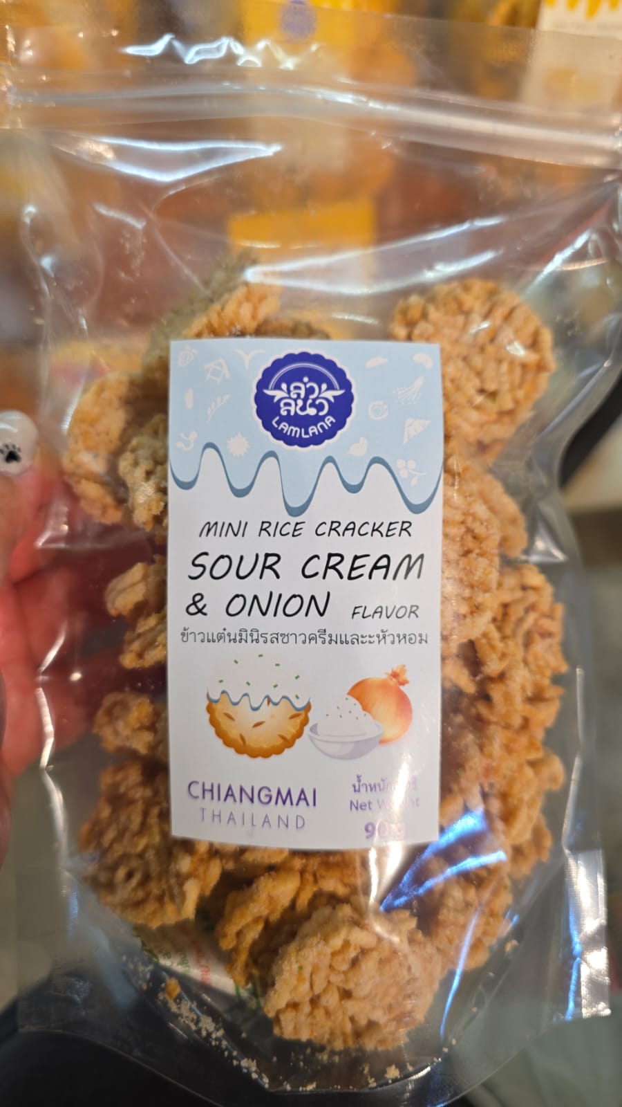 sour cream & onion mini rice cracker