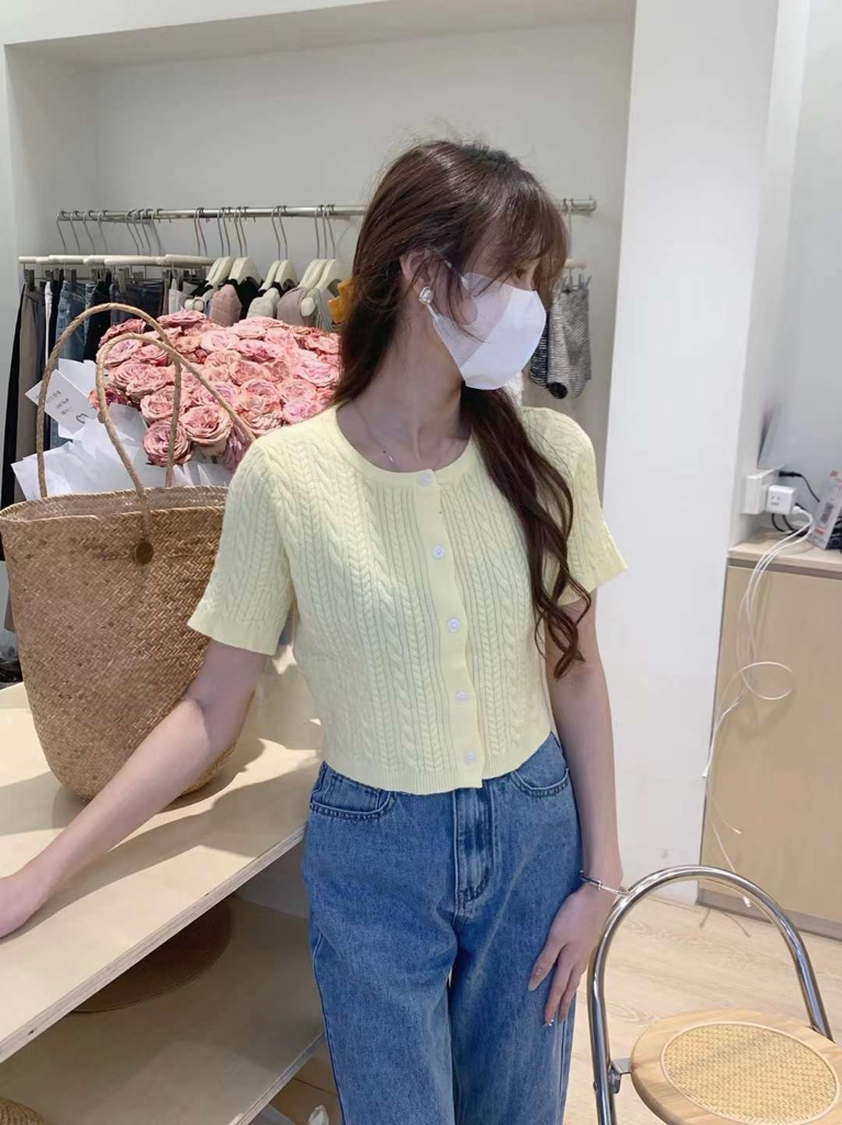 Oni Twist Knitting Top 韩系ONI针织麻花小开衫 ( 3 colour )