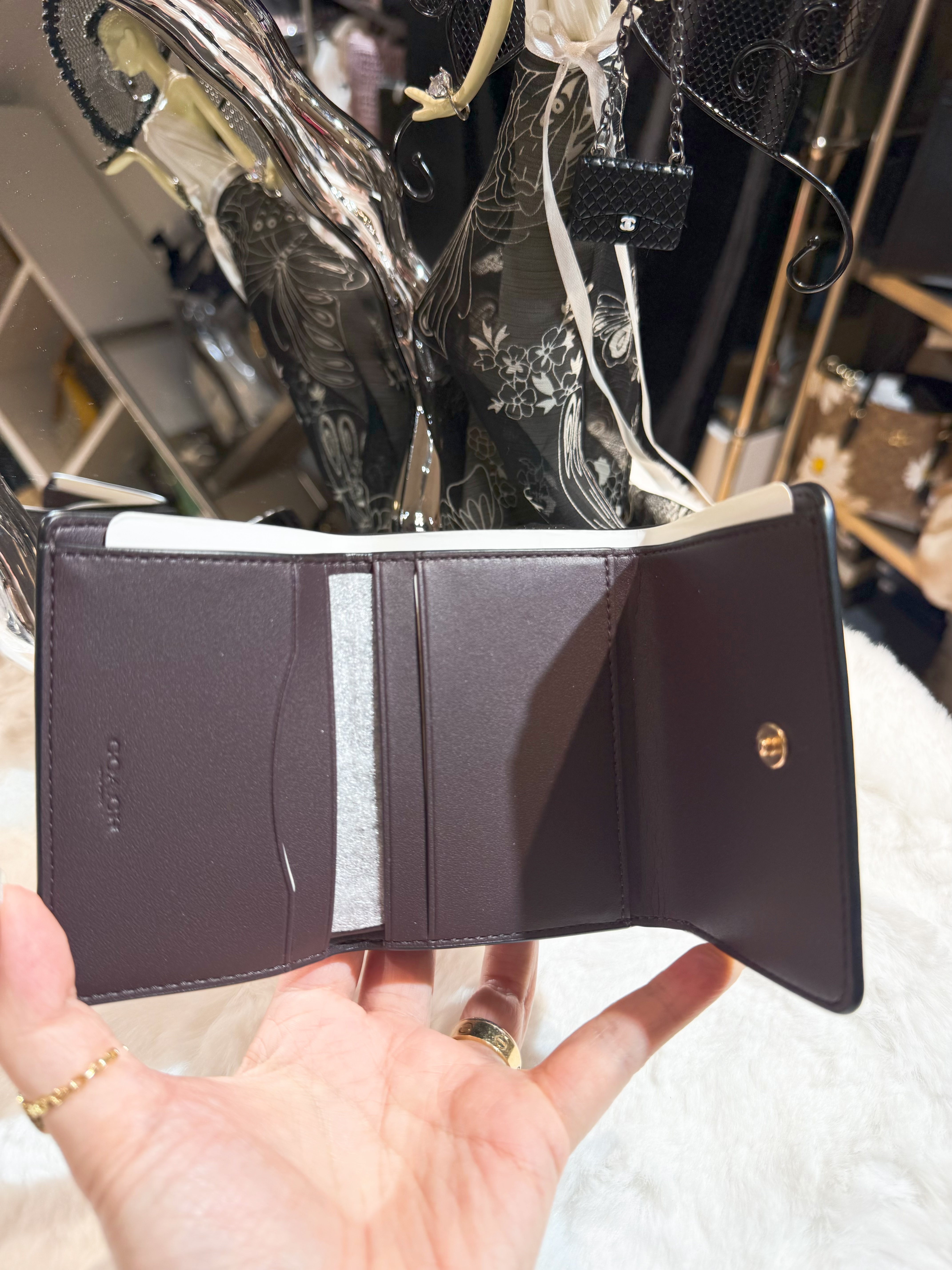 Coach card holder wallet dark/m/logo/m