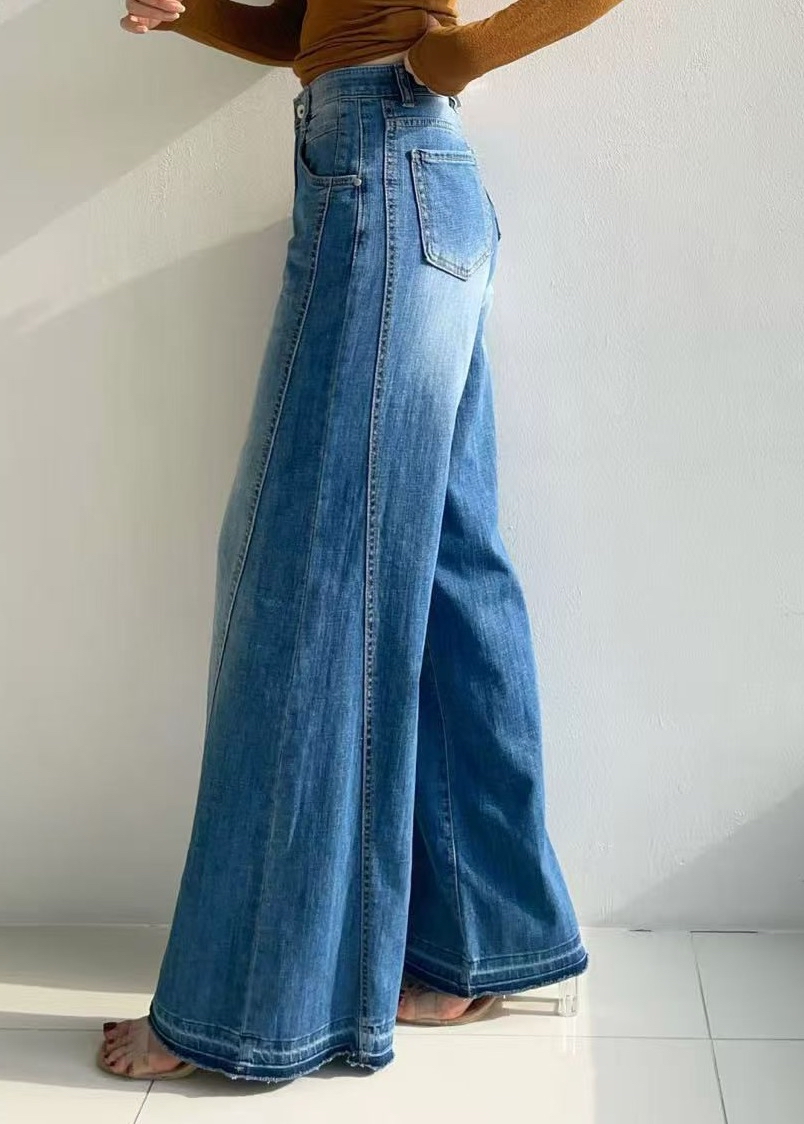 洗水立體cut 闊腳牛仔褲