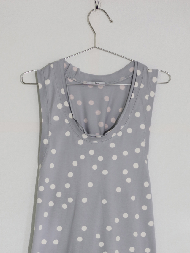 Polka Dot Cutout Tank Top