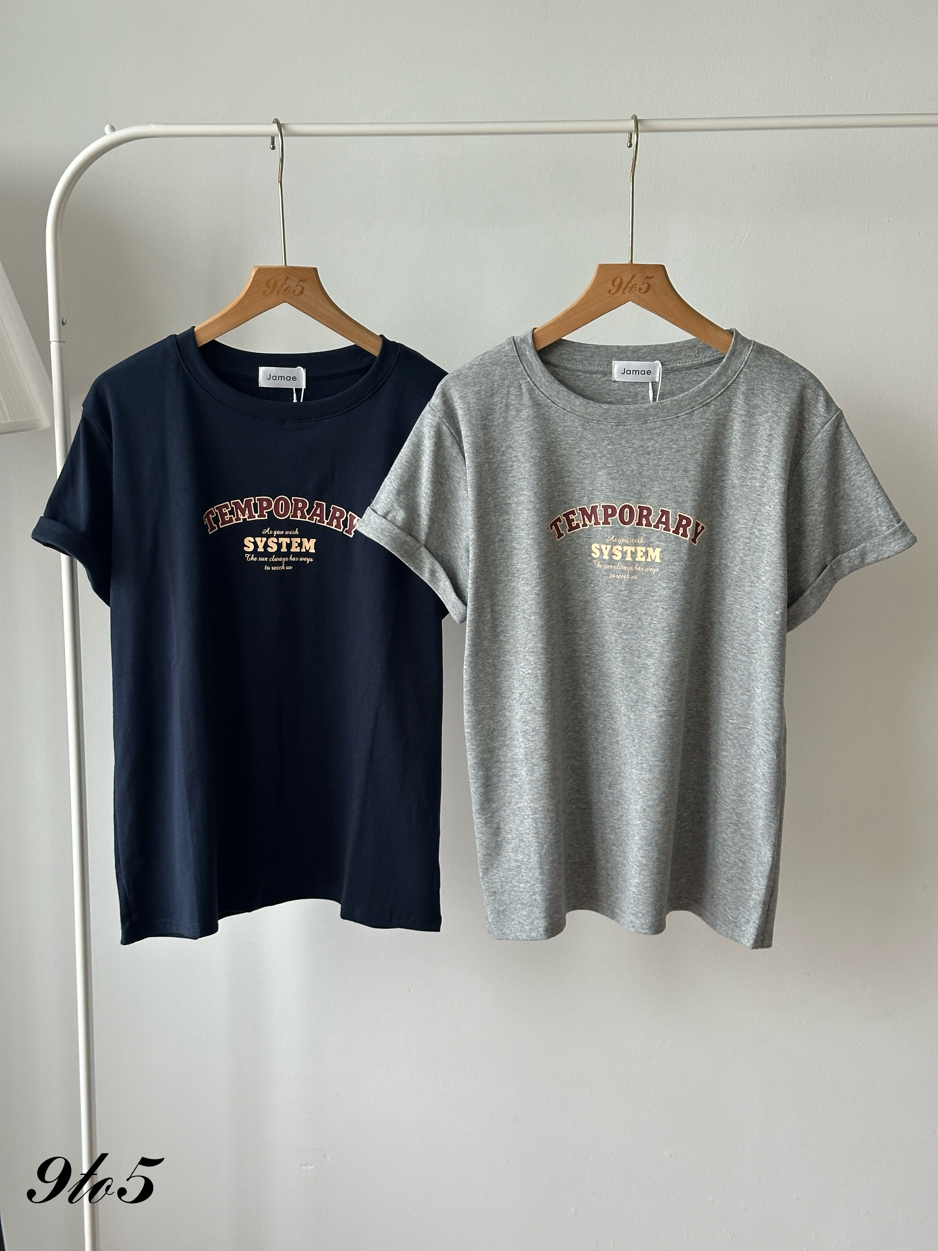 T4390 Printed Wording Tee - 4 Colors 