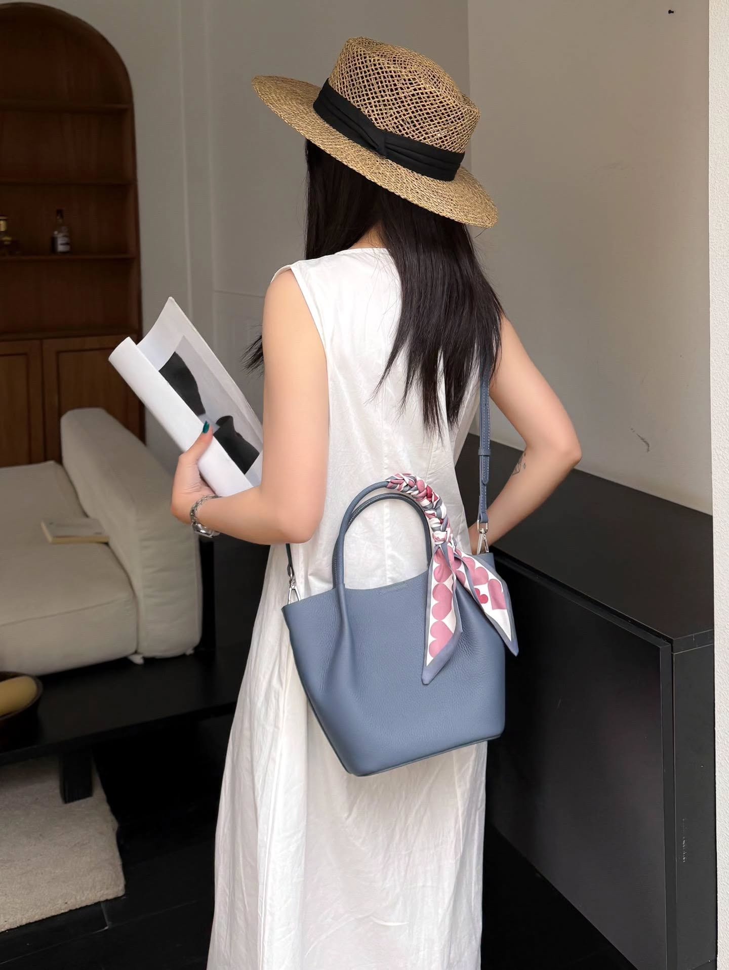 3313# 经典菜篮子包 附送丝巾 TOGO头层牛皮🇨🇳