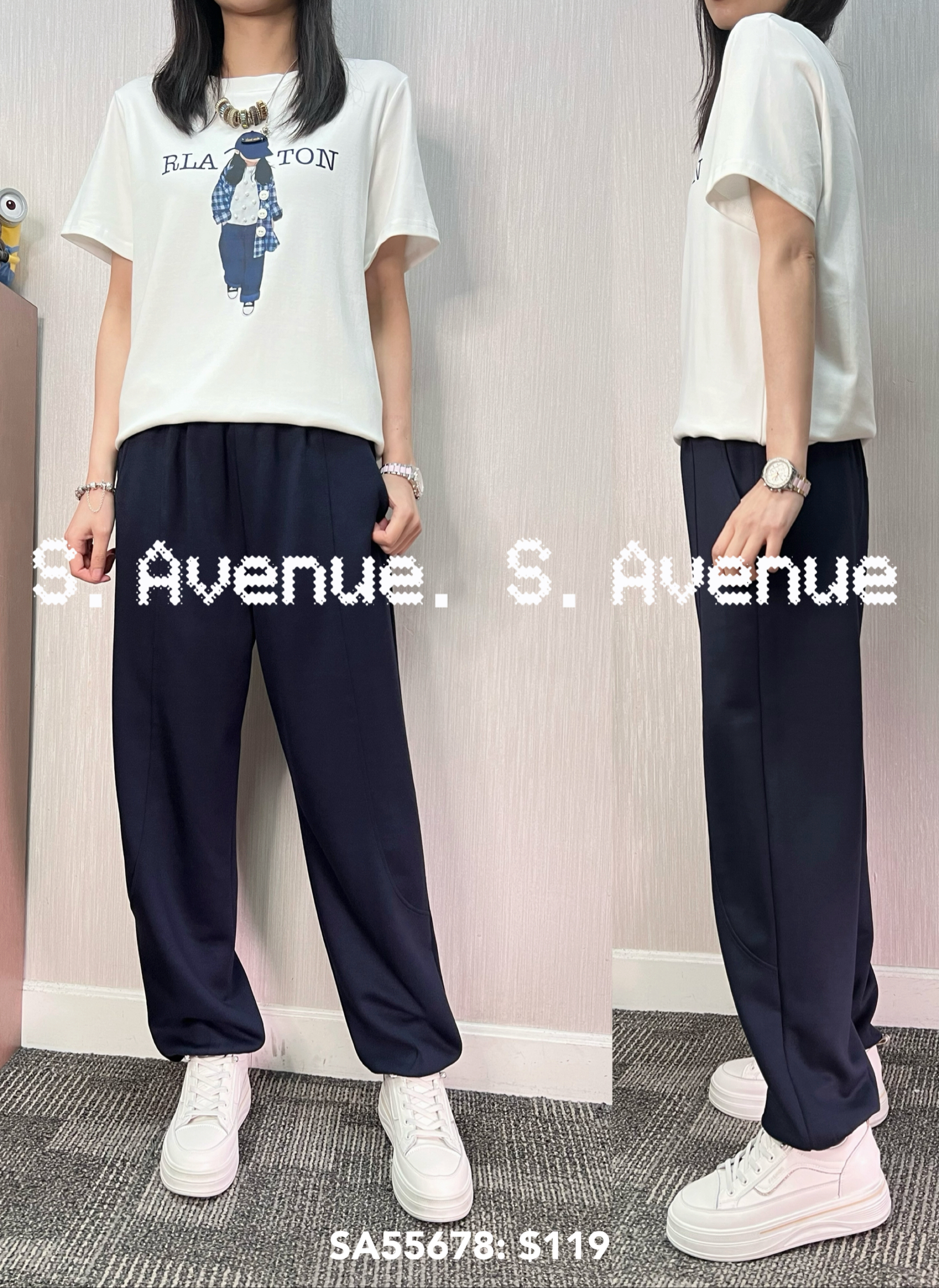 SA55678: 短袖戴帽女仔tee