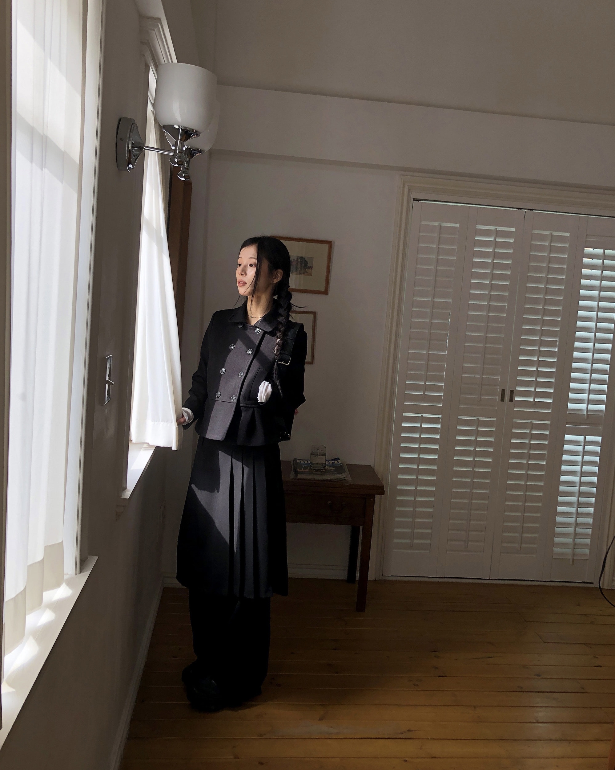 Pleated Layered Skirt Pants