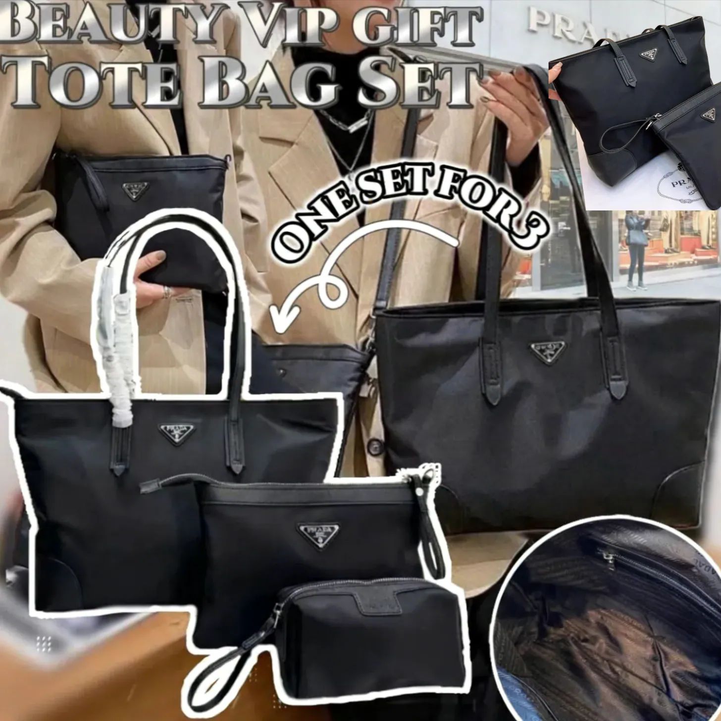 $210套。P*rada Tote set限定贈品三件套