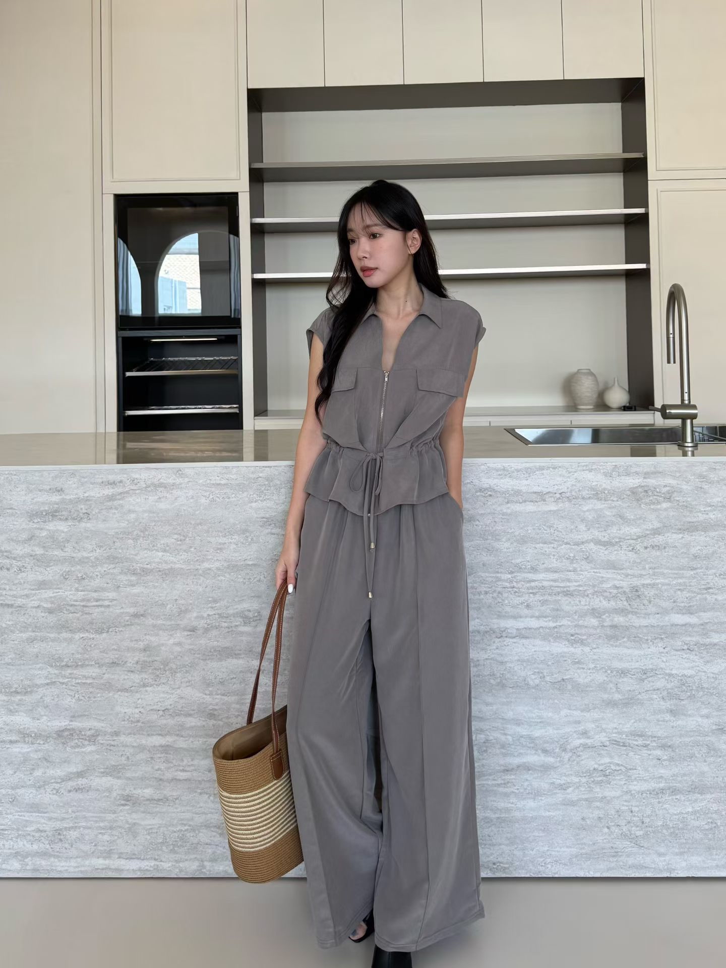 MG17_05 全橡筋直腳褲 (3色)