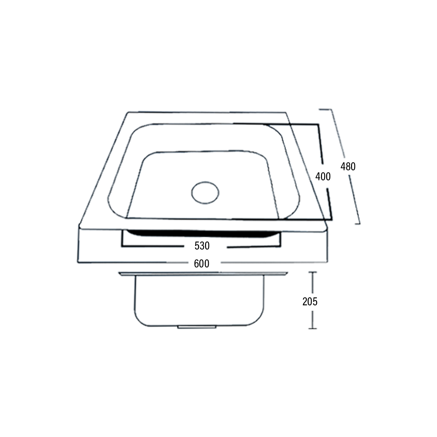 Otosani Sus304 Stainless Steel Square Single Bowl Kitchen Sink (4646#) OTO4646