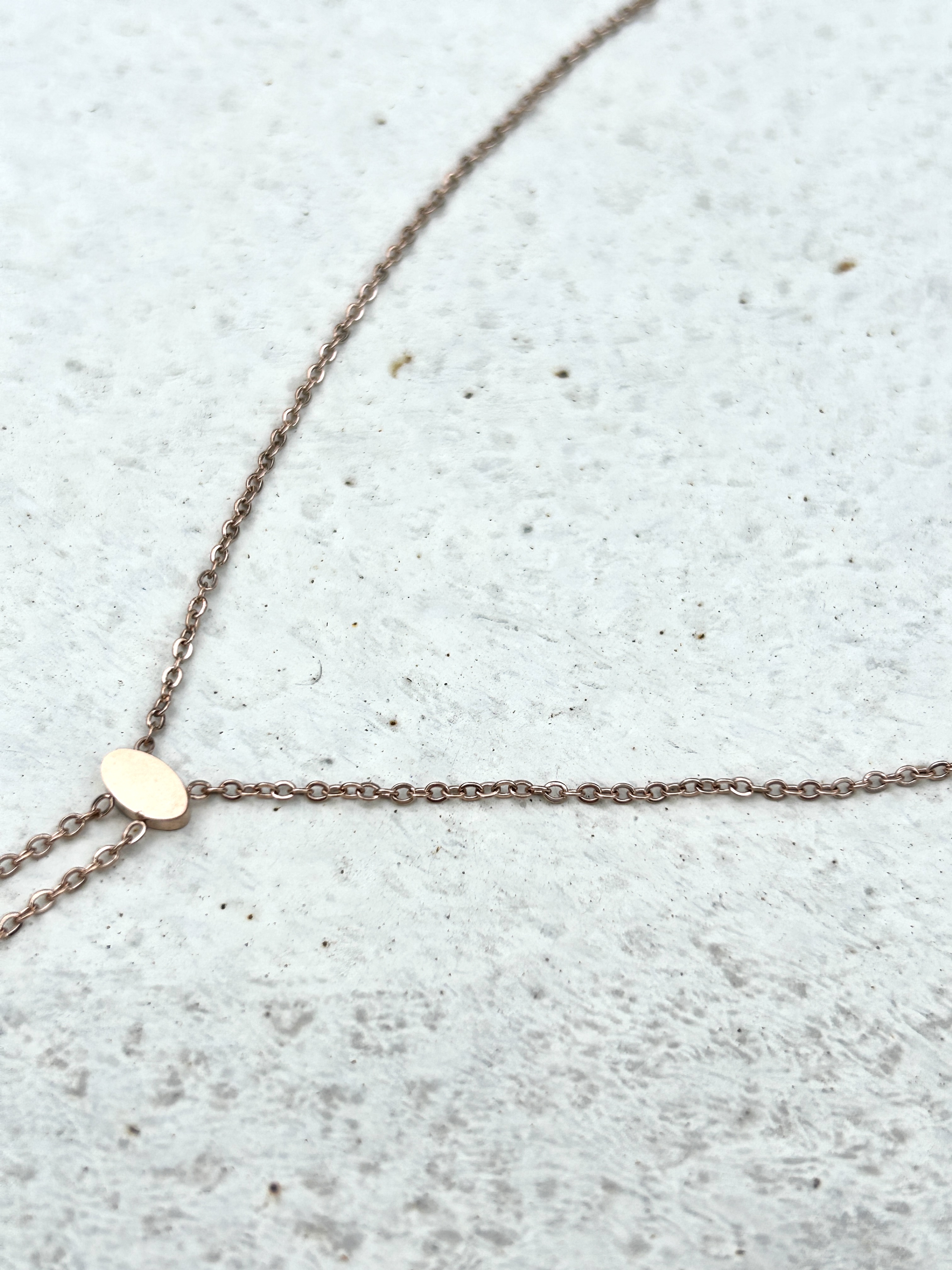 Rose gold moon star stainless necklace