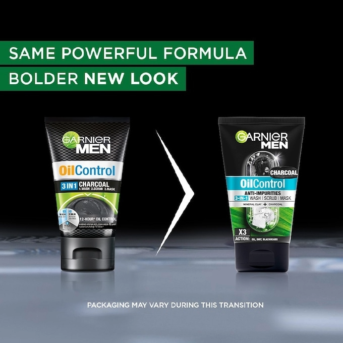 Garnier Men 100ml Oil Control 3-in-1 Charcoal Foam