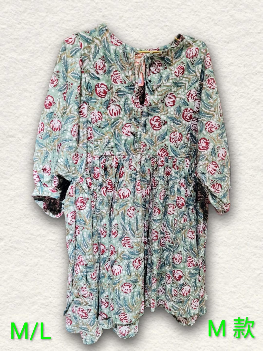 印度木刻印花純綿連身裙