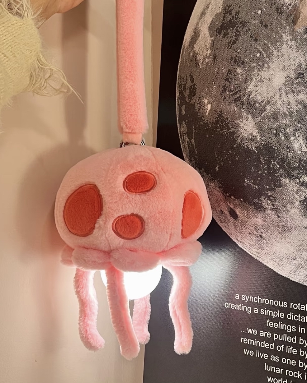 夢幻深海小精靈 粉嫩毛絨水母燈