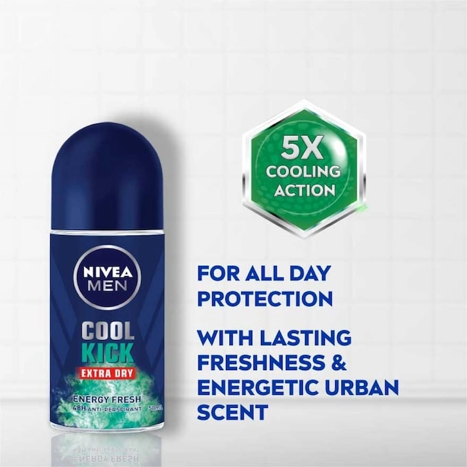 NIVEA FOR MEN Deodorant Roll On 50ml Cool Kick Green