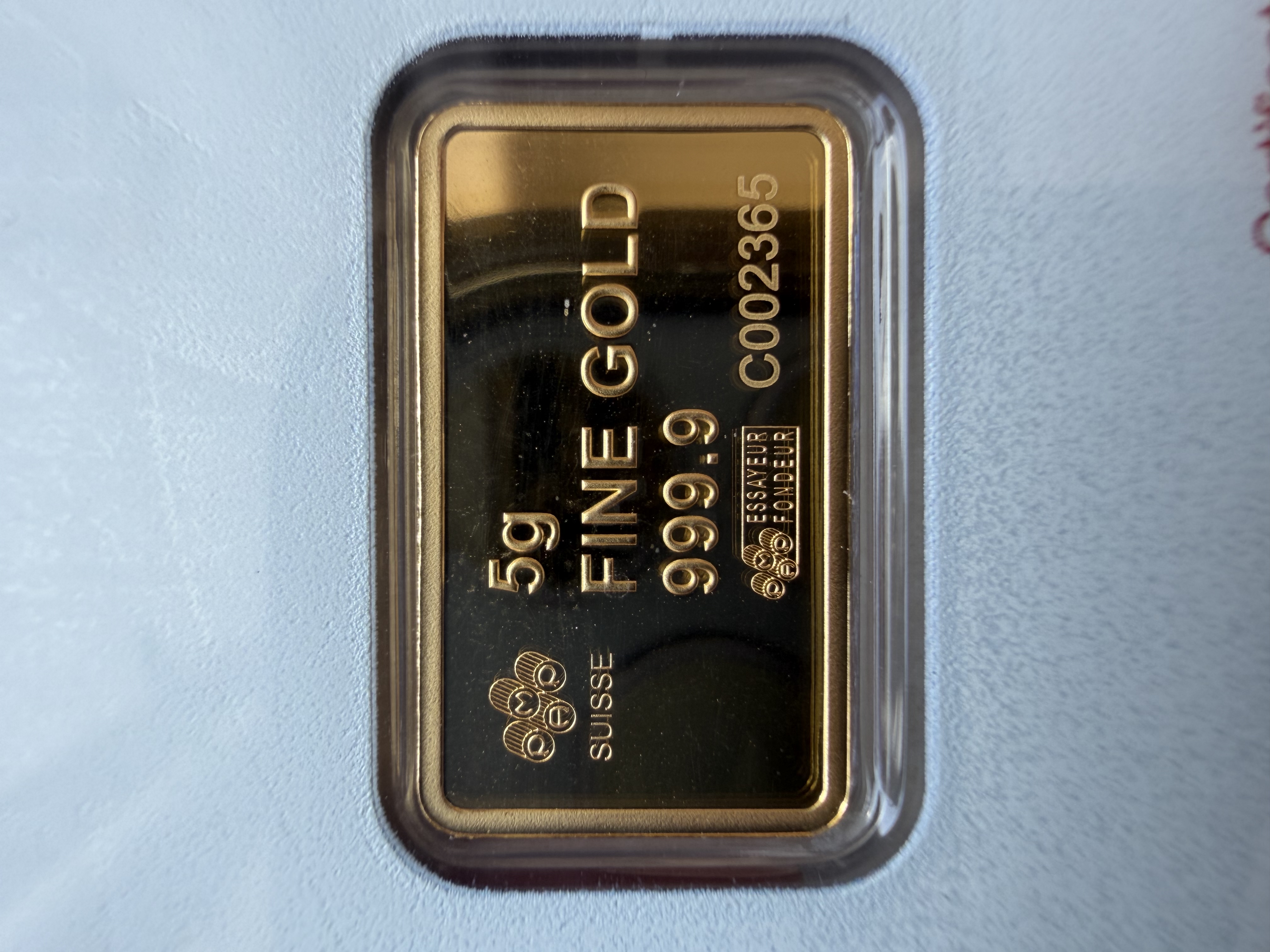 (SN2365) PAMP Liberty Bell 5g 🇨🇭Swiss Fine Gold Bar 999.9