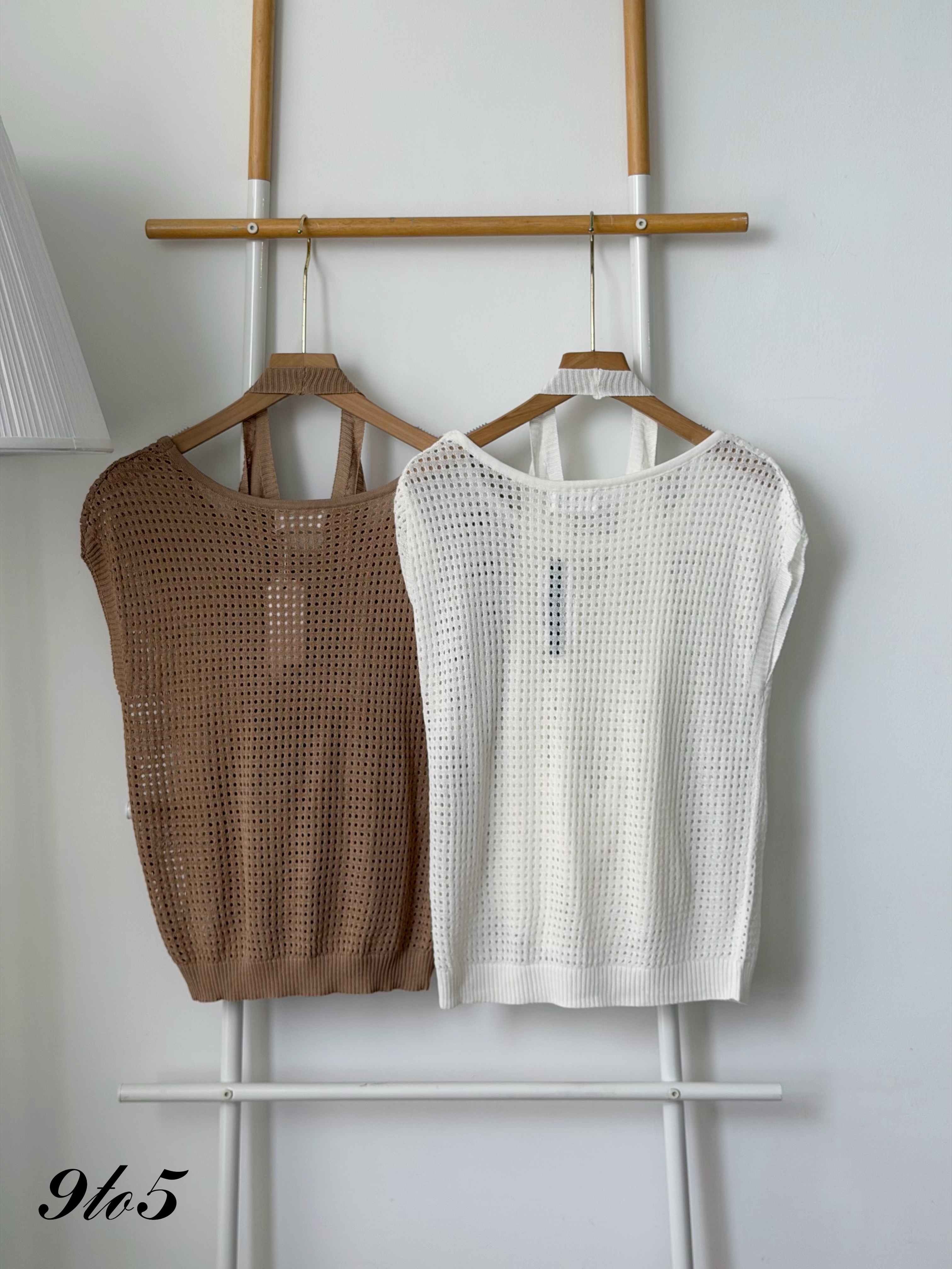T4490 Two-Pieces Crochet Top - 3 Colors 