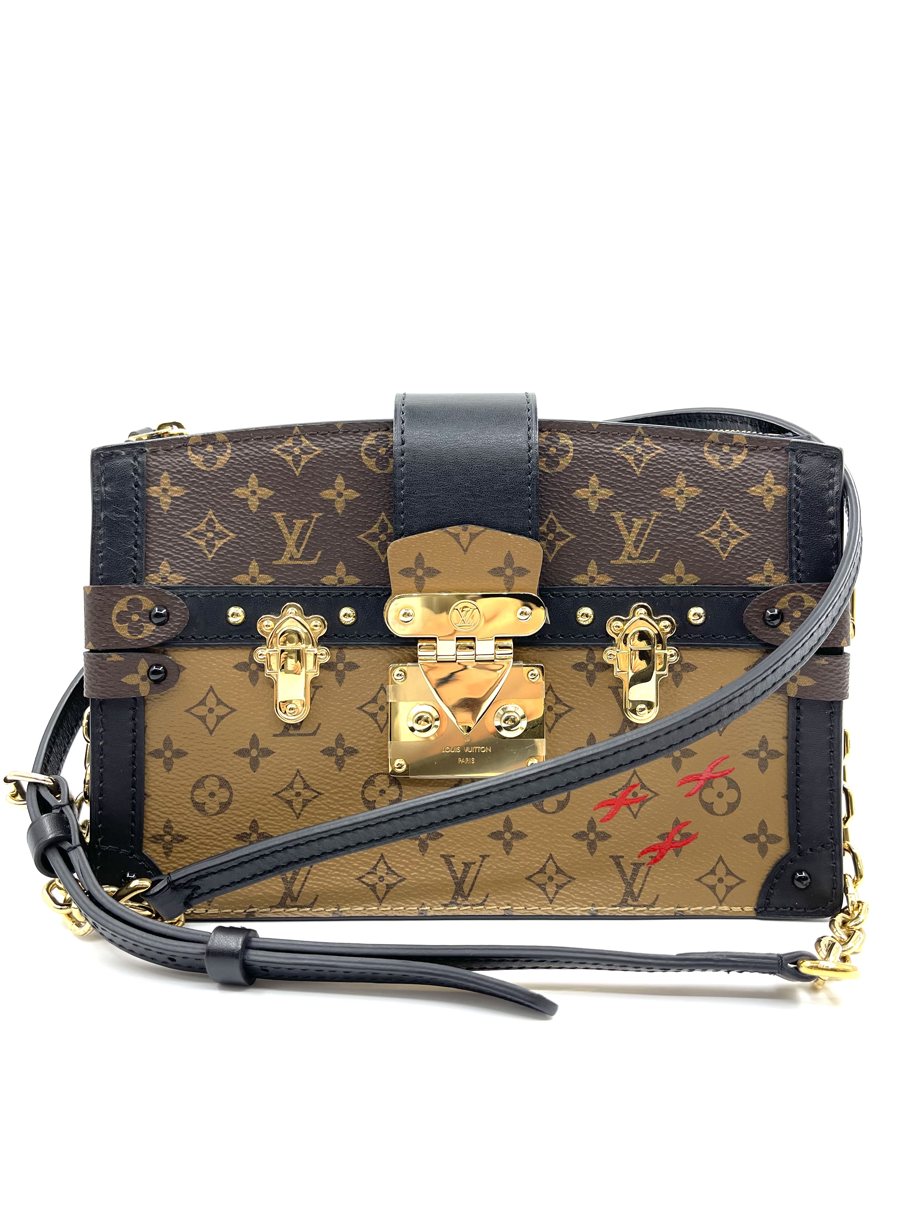 Pre-Owned LV Clutch Trunk Monogram Reverse Brown/Black