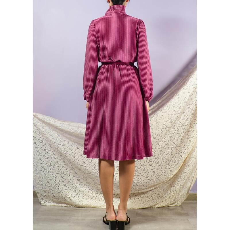 Vintage 1980s American Brand "Jackie O" Two Way Pie-Crust Collar Day Dress with Original Belt(BG050)