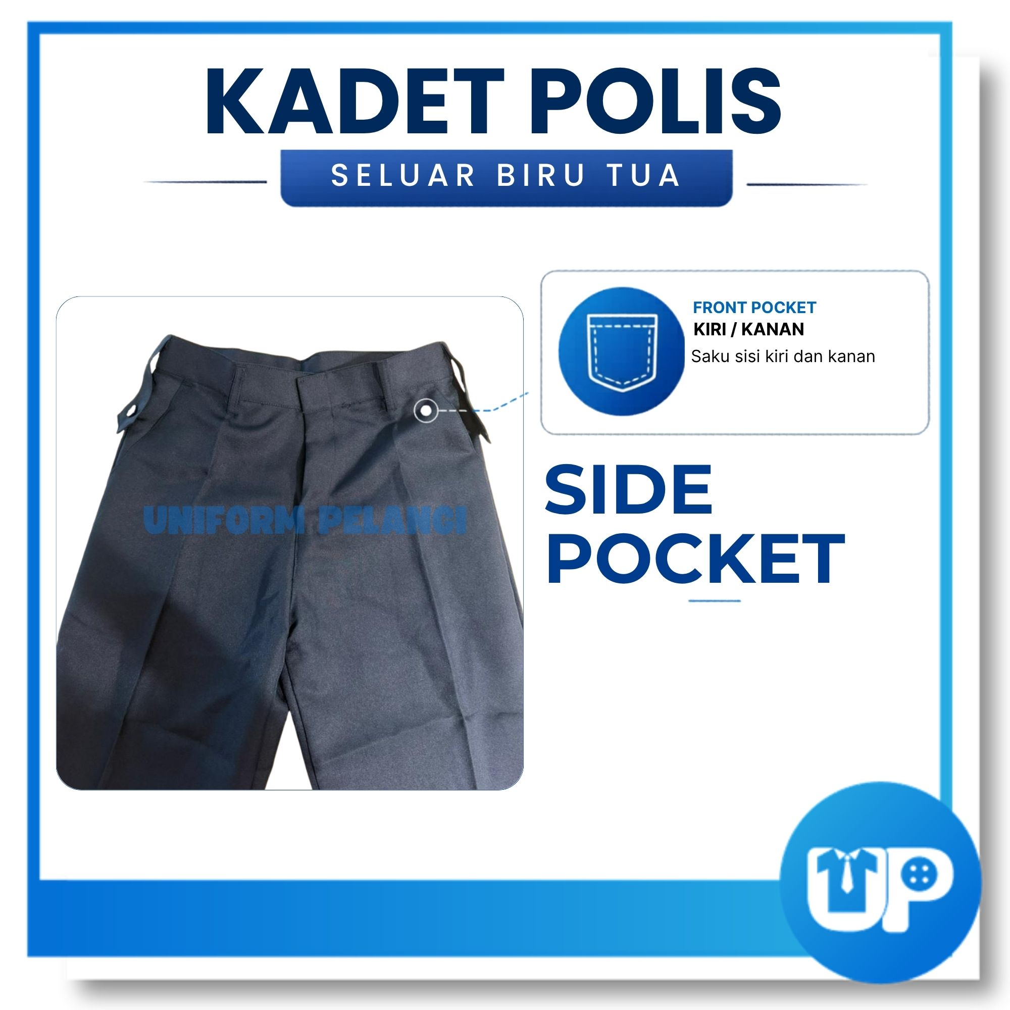 Seluar Kadet Polis Biru Tua / Long Pant Police Cadet Dark Blue Uniform Kadet Polis Kokurikulum PL03