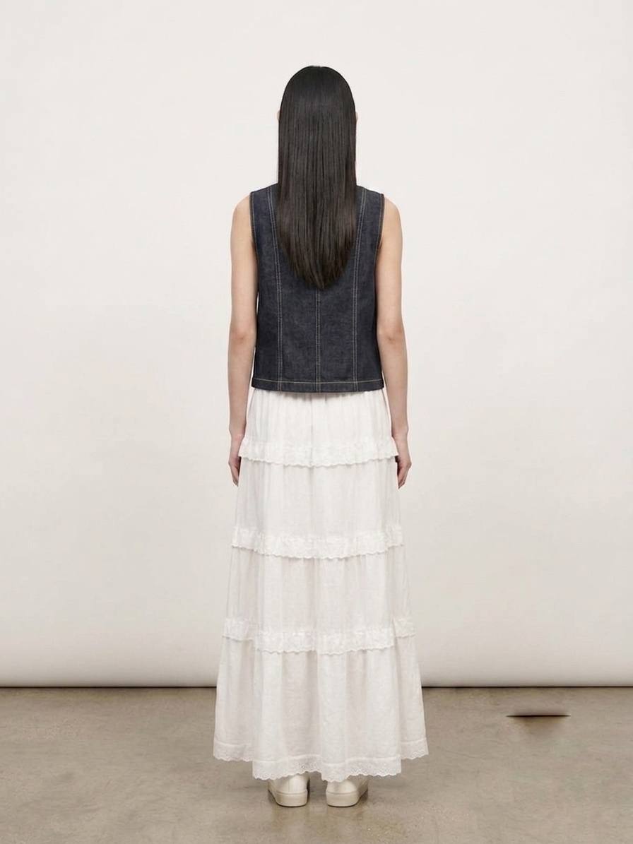 W6022A - Layered Maxi Skirt  