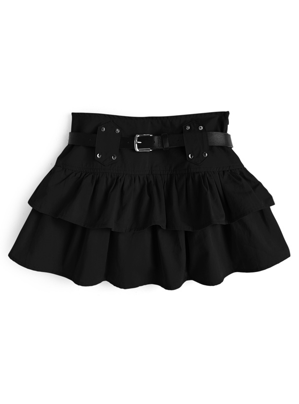 荷葉邊多層迷你裙 [ks187]