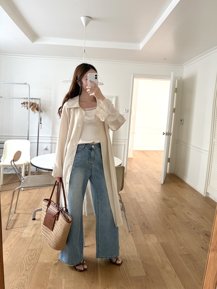 [薄!] Faded Wash Wide Leg Jeans