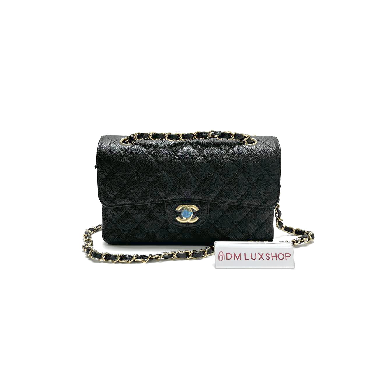Chanel Black Caviar Small Classic Flap Bag GHW