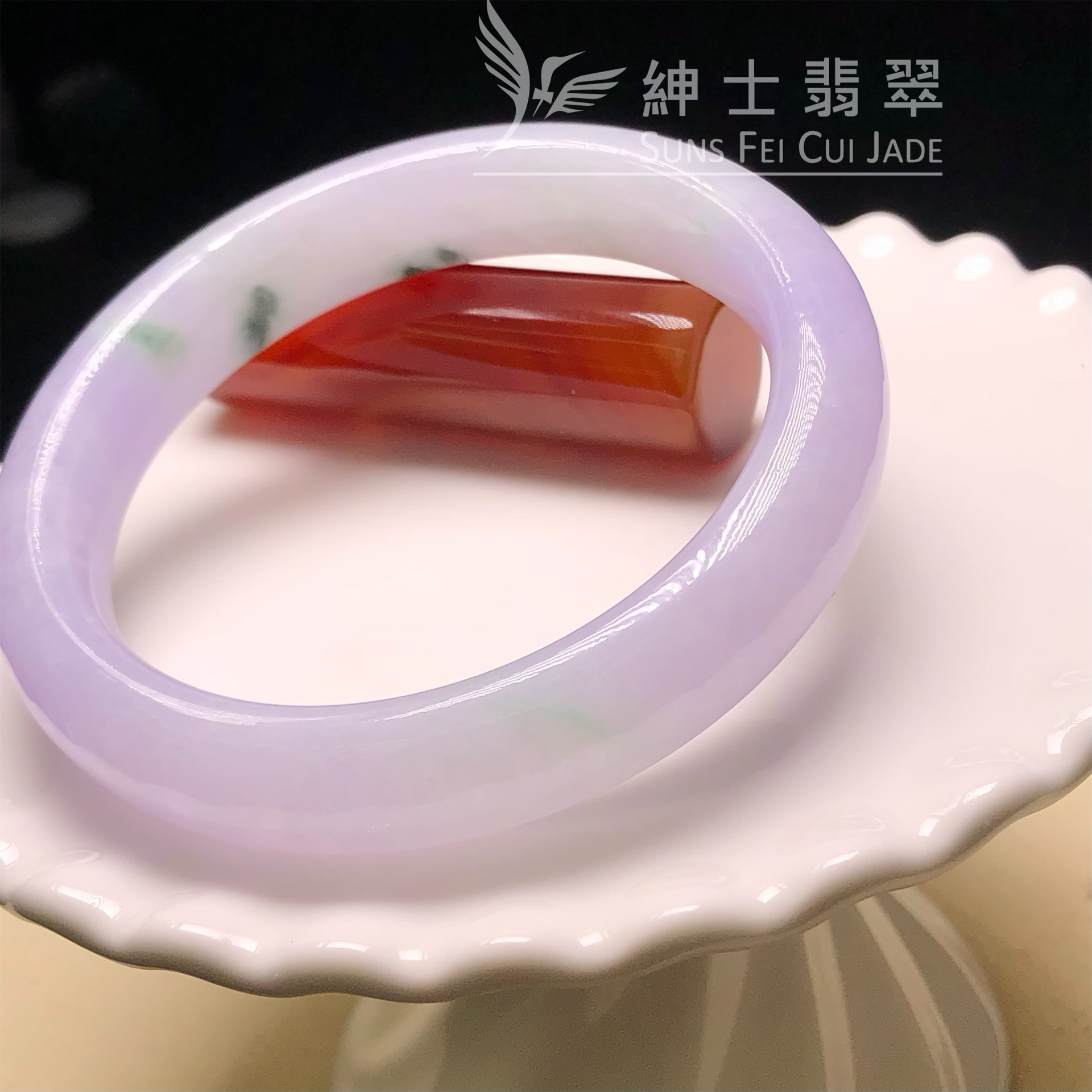 C06372 木那藍紫飄花福鐲56.1mm