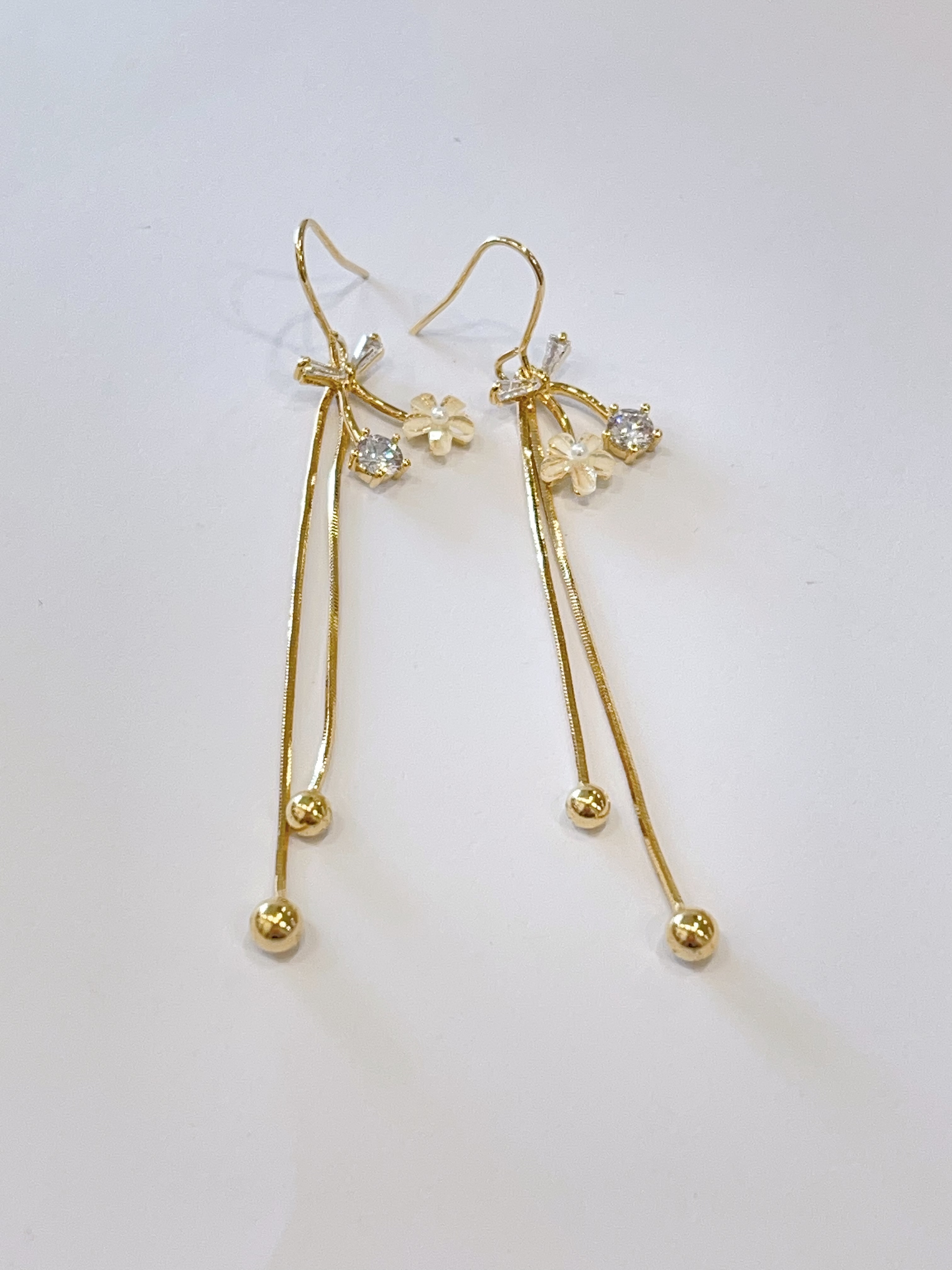 高级感花花双流苏耳环