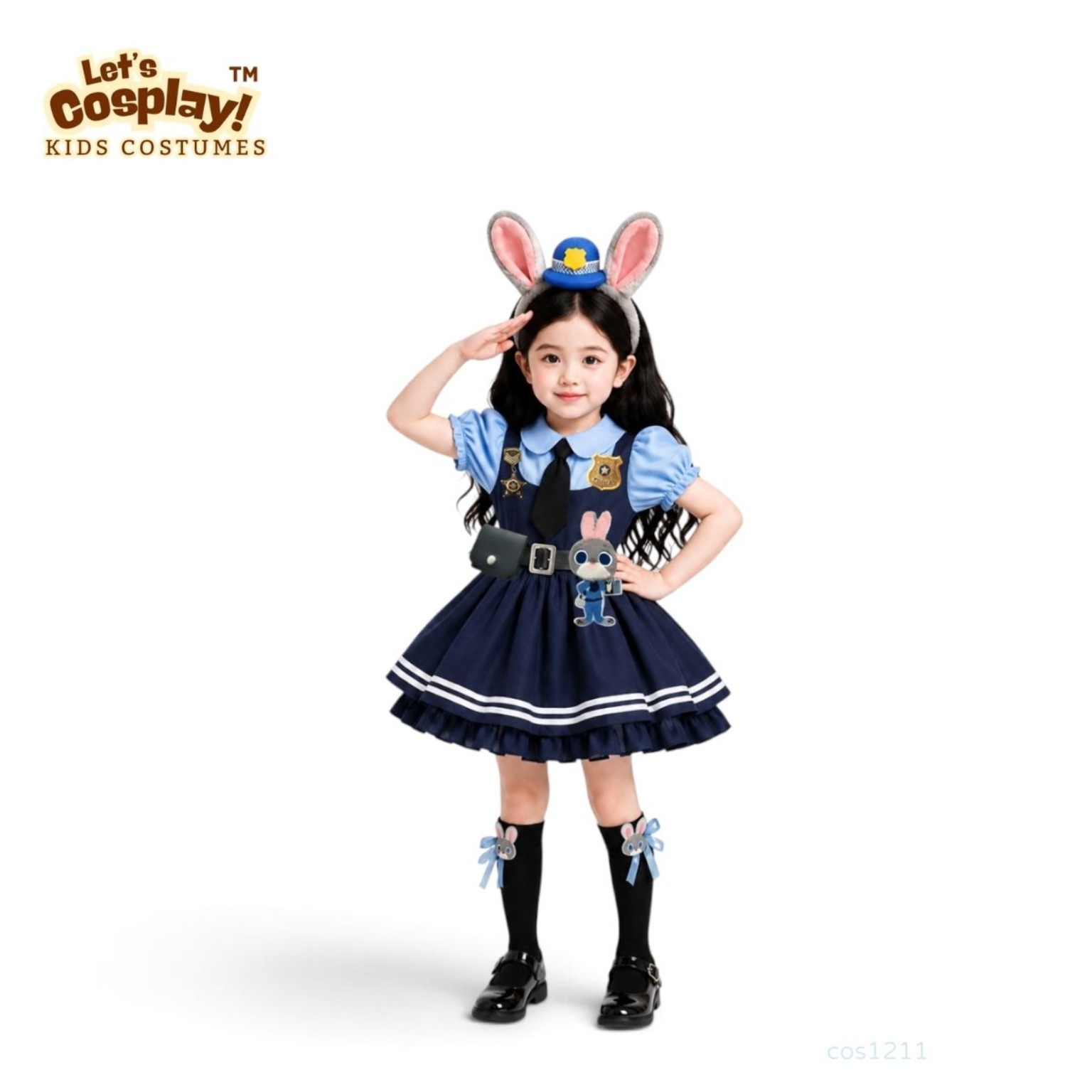 Zootopia Judy 主題兔耳頭箍女童警察服｜優獸大都會朱迪角色扮演 Costume