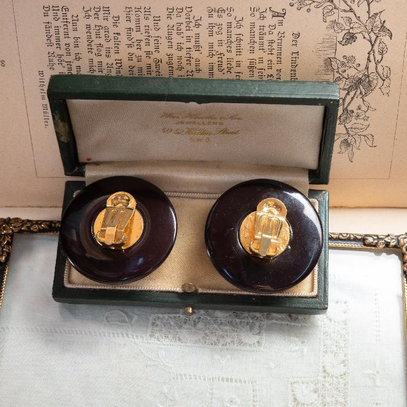 c.a. 1960-1980s West German Large Statement Plastic Clip Earrings (CD105)