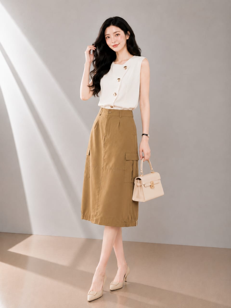 67660 Urban Utility Midi Skirt