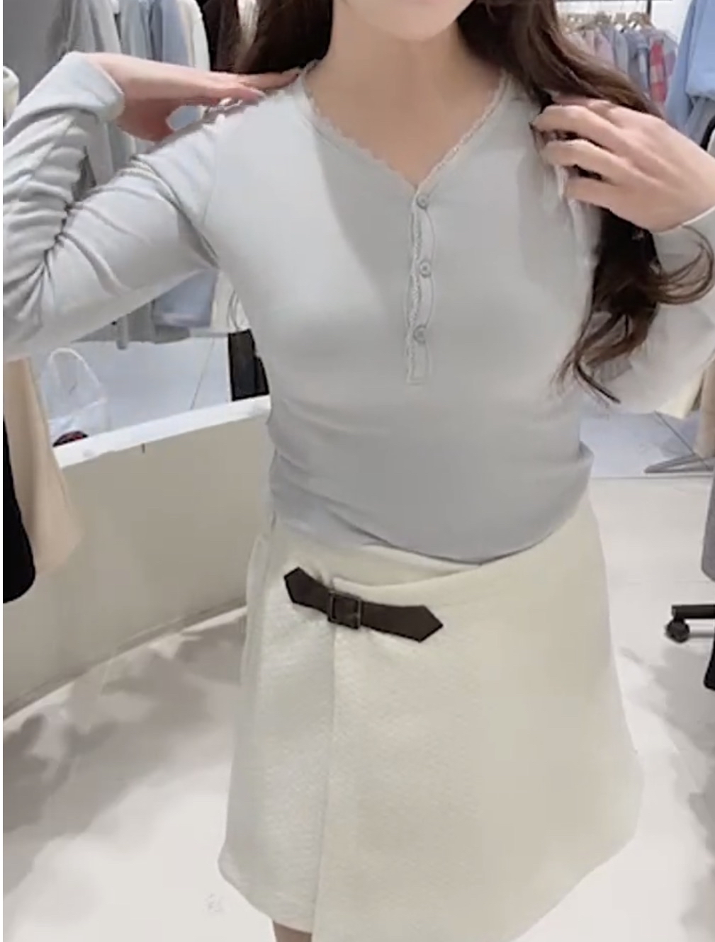 必買V領彈性棉TOP22/1 東大門檔口直播#ff2719