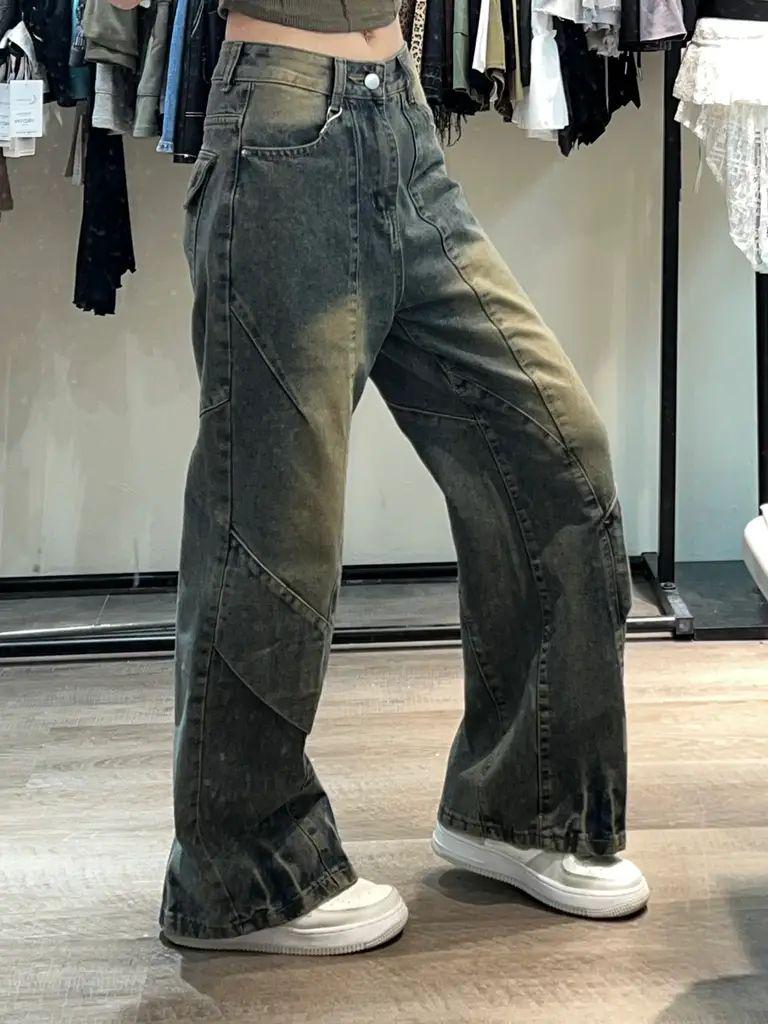 KR 洗水闊身牛仔褲 KR6564
